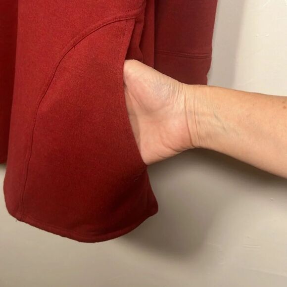 Soft Surroundings Red Long Sleeve Pullover Hoodie Size Large - Picture 6 of 14